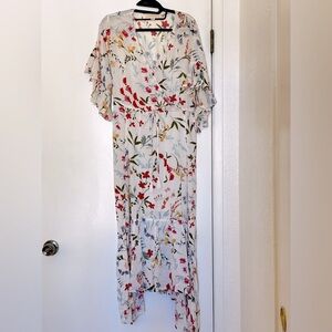 Love Stitch white Floral Flowy dress garden party summer picnic